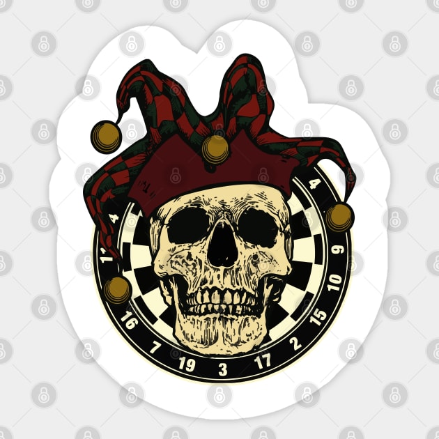 Darts skull dartboard team player Crew throw gift Sticker by MrTeee